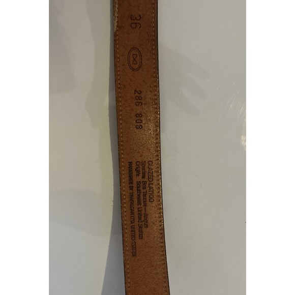 TRAFALGAR Latico Leather Western Belt w/ Brass Buckle & Tip Size 36 - Picture 9 of 14